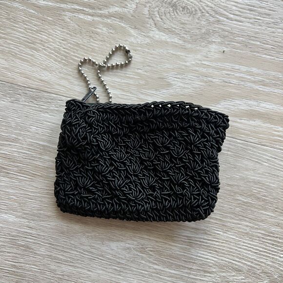 Frankie and Johnnie Black Crotcheted Purse and Coin purse - Picture 4 of 8